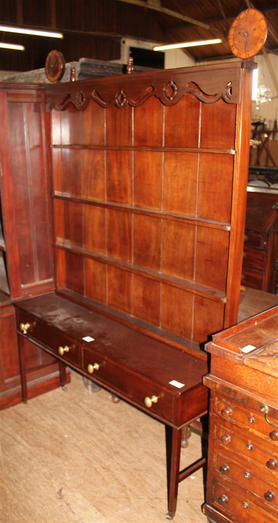 Georgian walnut mahogany dresser(-)